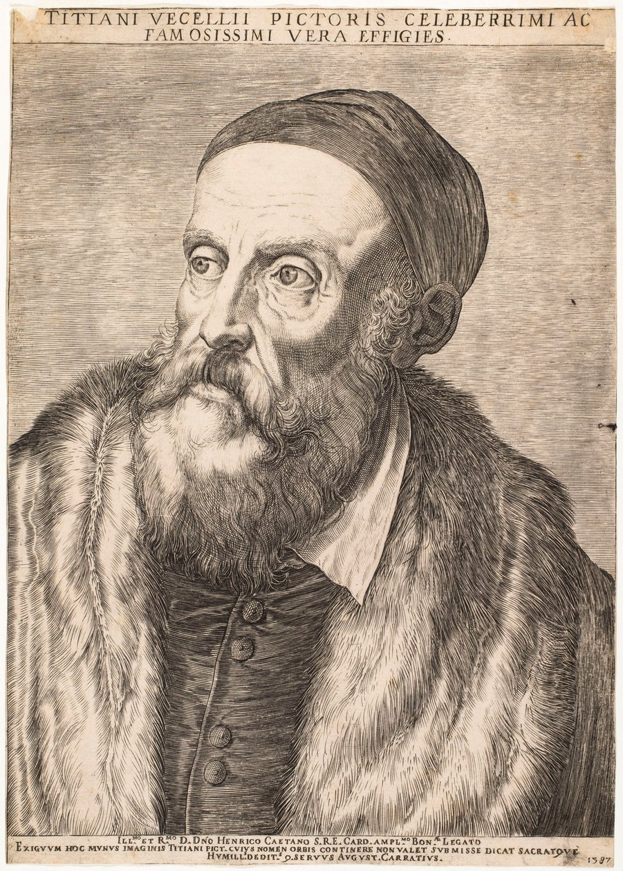 Portræt af Tizian af Agostino Carracci