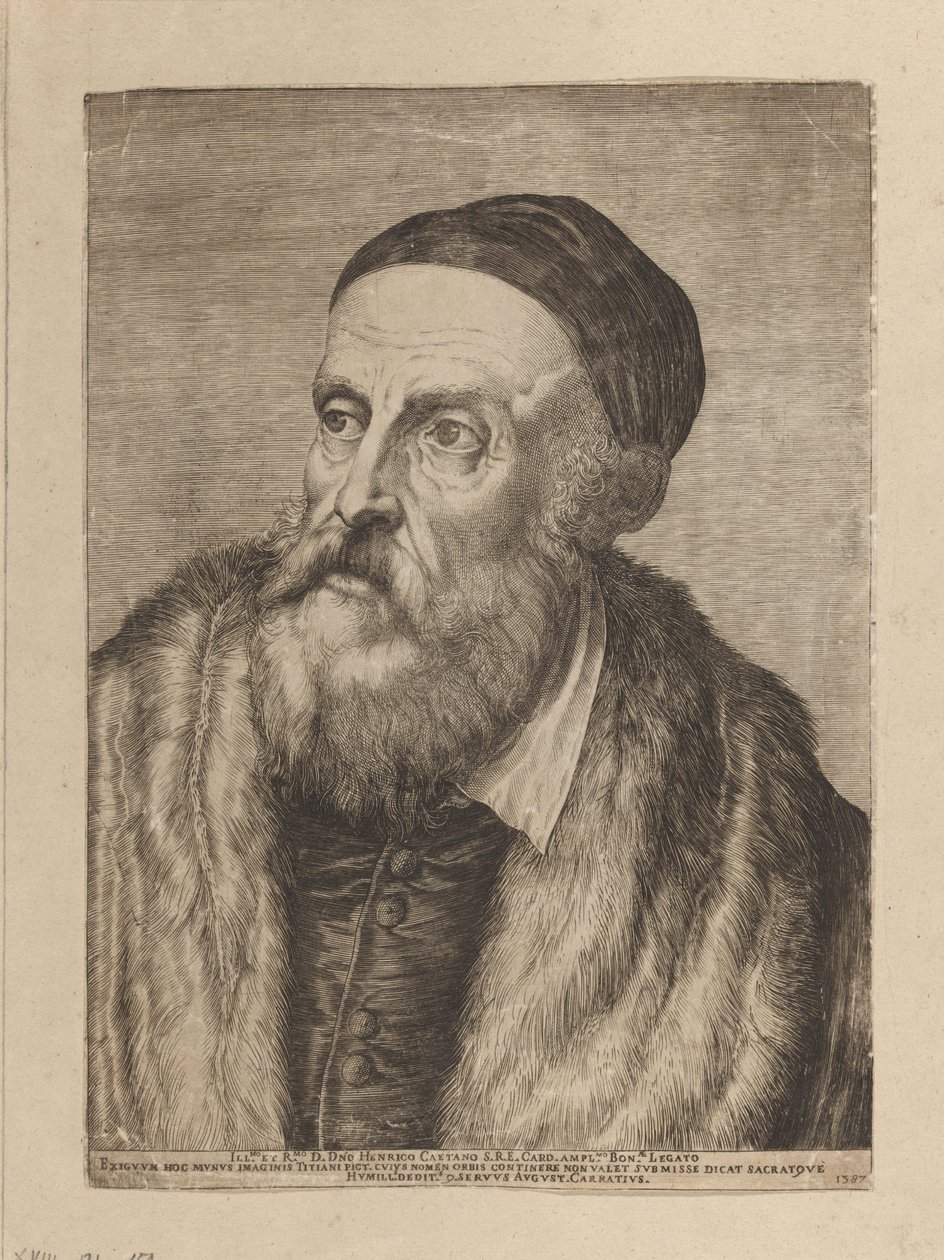Portræt af maleren Tizian af Agostino Carracci
