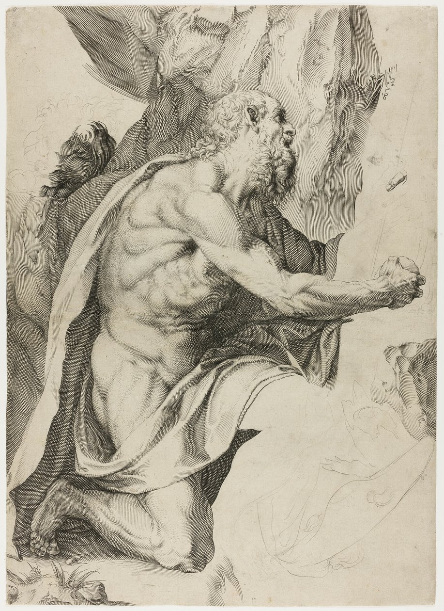 Sankt Hieronymus i anger af Agostino Carracci