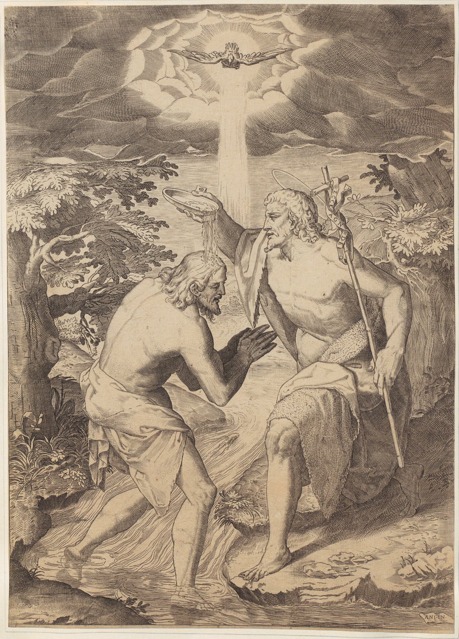 Kristi dåb af Agostino Carracci