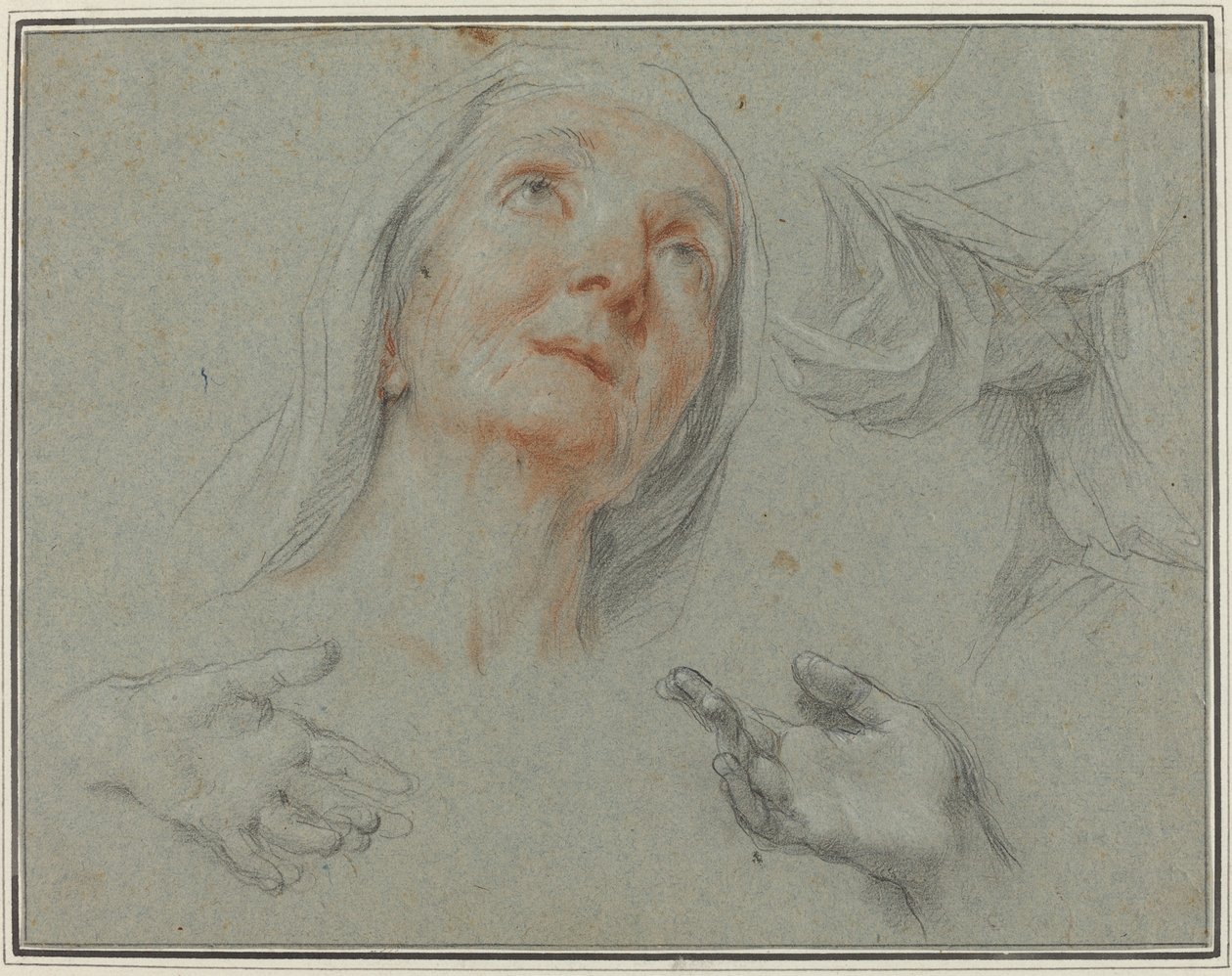 Studier for Saint Anne i "Uddannelse af Jomfruen" af Agostino Masucci