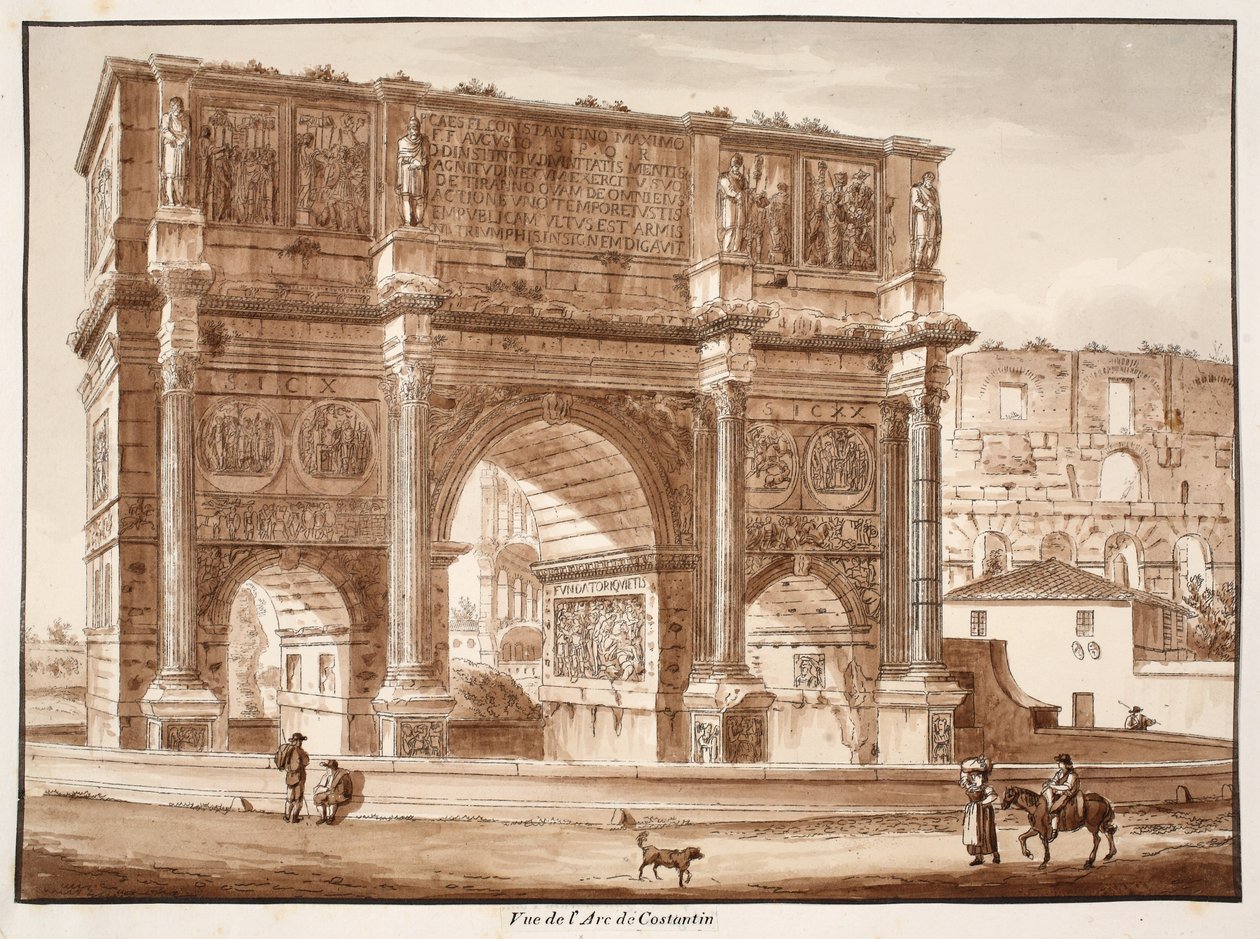 Udsigt over Konstantinbuen, 1833 (ætsning med brun vask) af Agostino Tofanelli