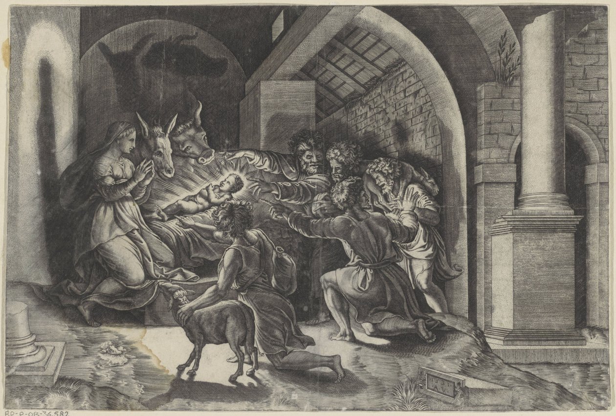 Tilbedelse af hyrderne af Agostino Veneziano