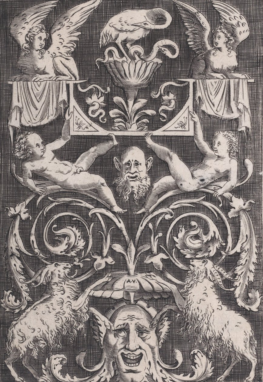 Ornamental panel, ca. 1514-36. af Agostino Veneziano