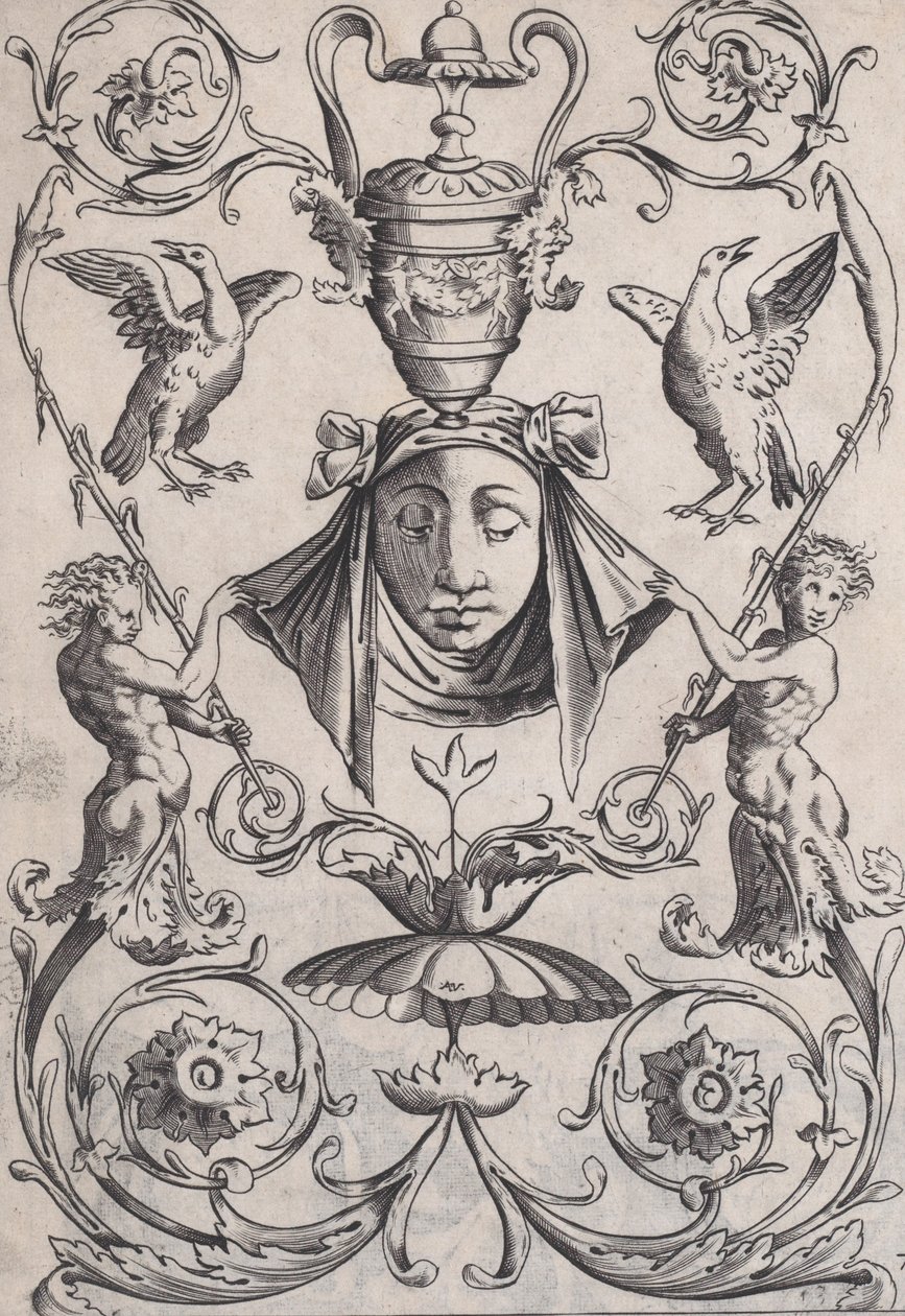 Ornamental panel, ca. 1514-36. af Agostino Veneziano