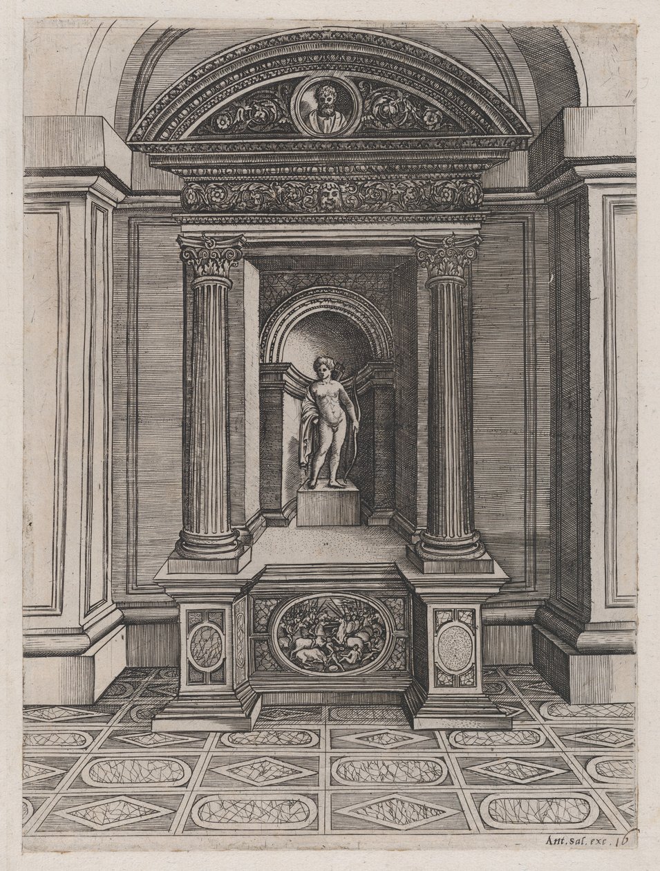 Mirror of Roman Magnificence: The Alter of Eros, ca. 1514-36, ca. 1514-36. af Agostino Veneziano.