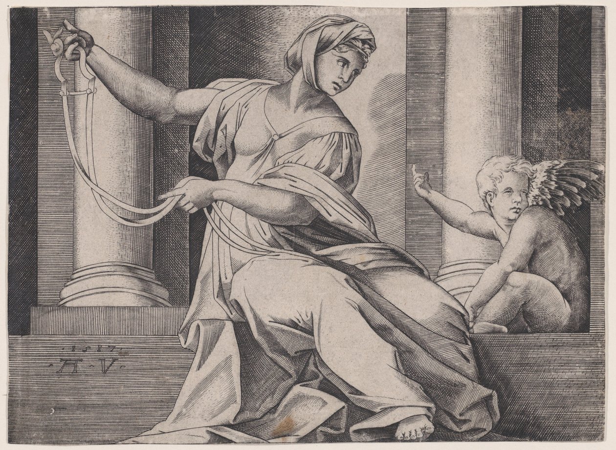 Temperance, dateret 1517. af Agostino Veneziano