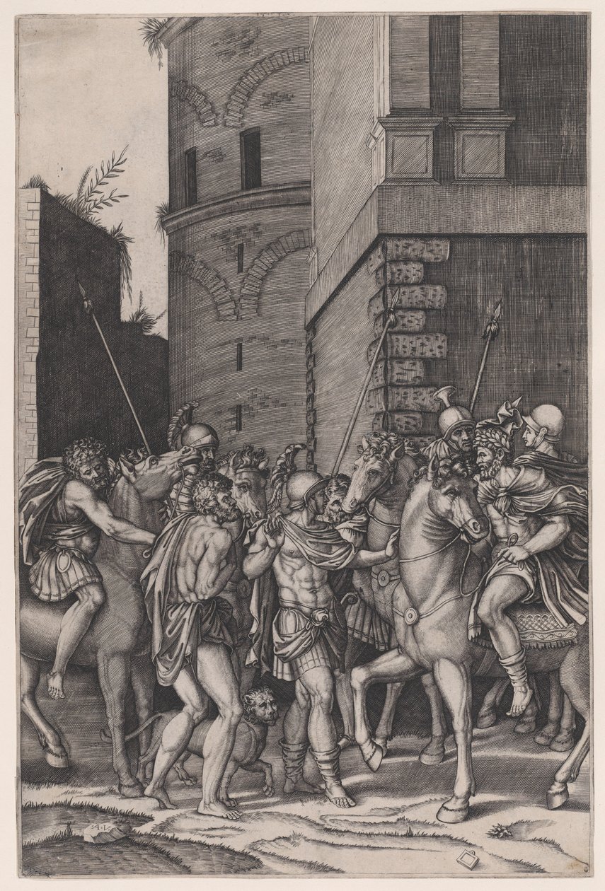 Kejseren møder krigeren, ca. 1516-17. af Agostino Veneziano