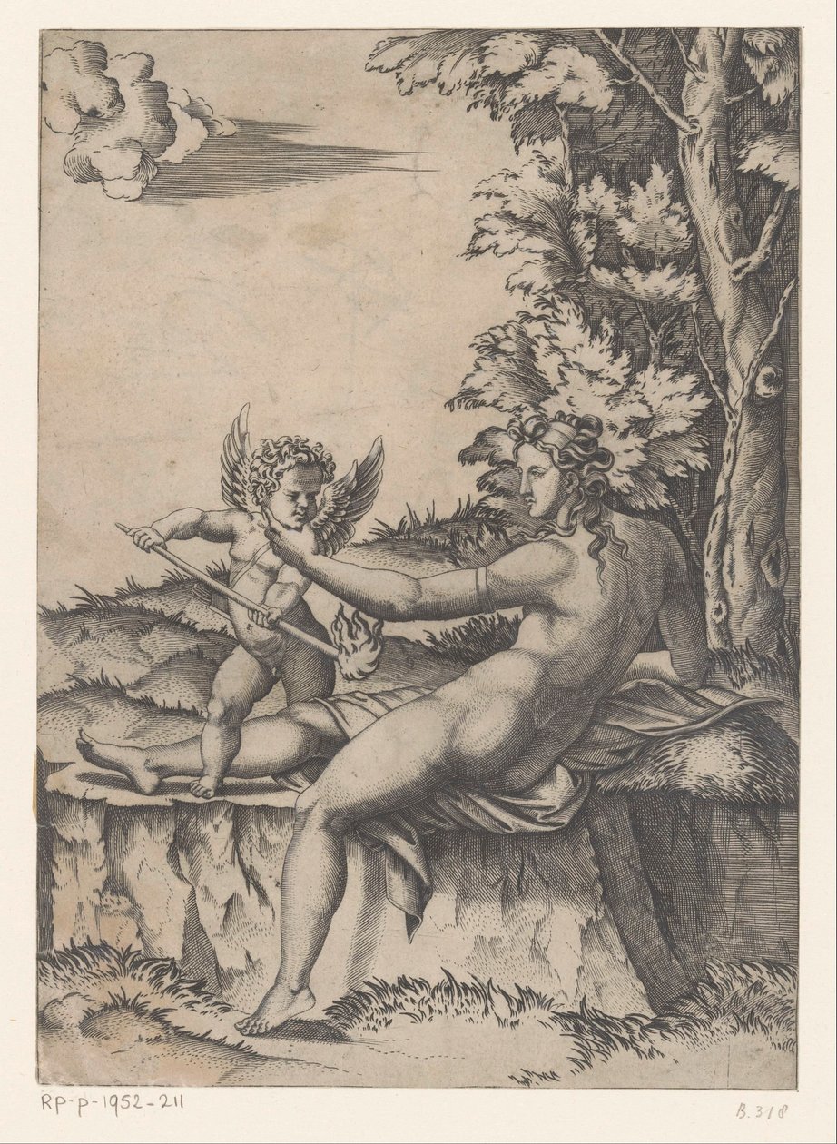 Venus forelsket af Agostino Veneziano