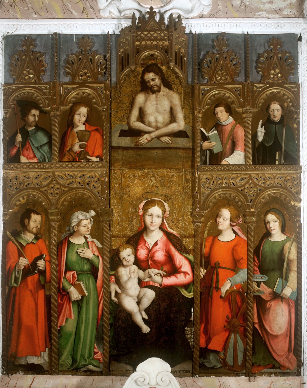 Polyptykon af Jomfruen, Madonna med helgener af Agostino da Casanova