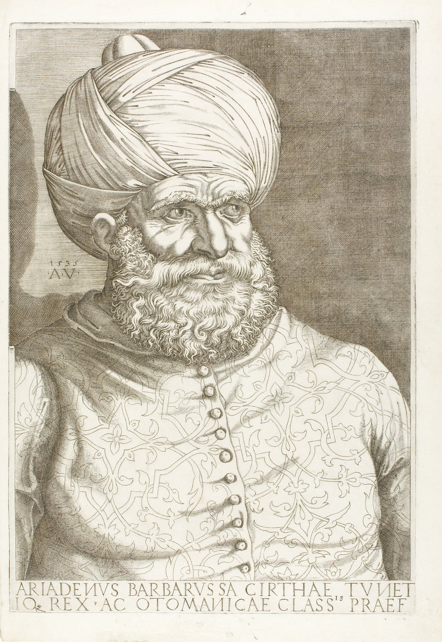 Portræt af Barbarossa af Agostino dei Musi