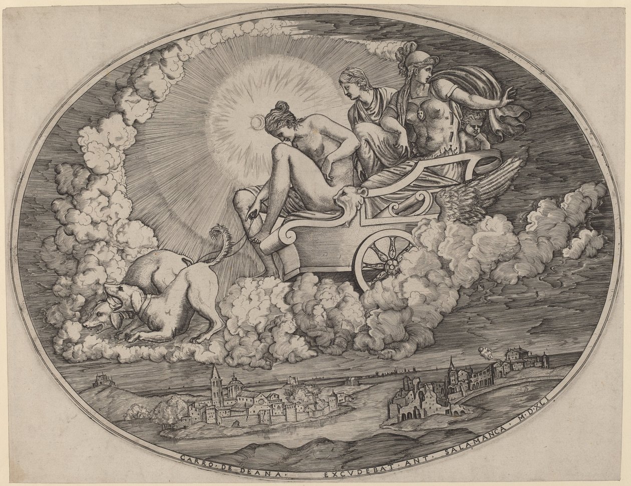 Dianas Vogn af Agostino dei Musi after Luca Penni