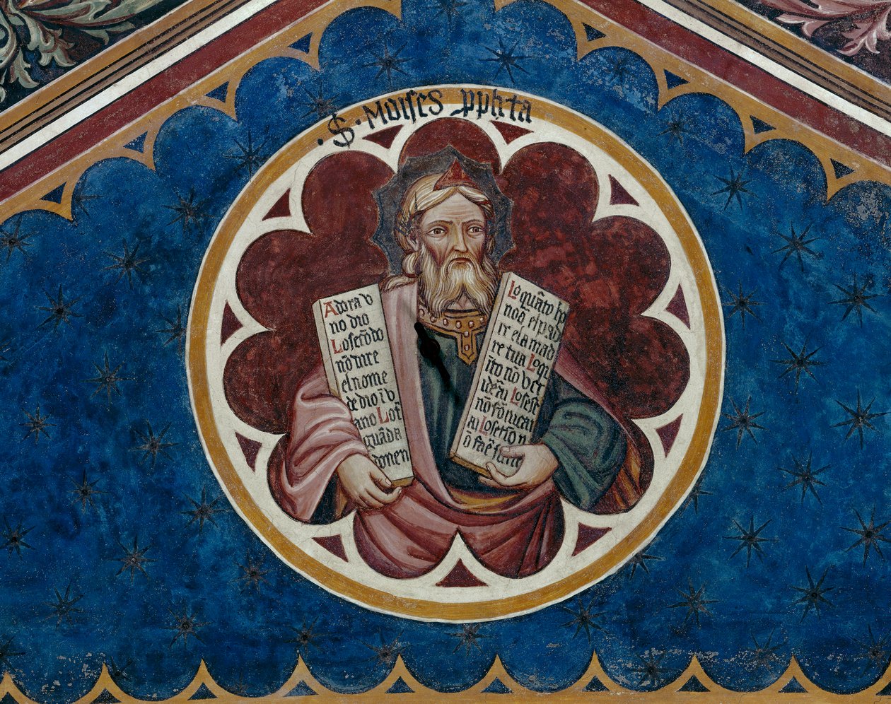 Moses, detalje af det fjerde spænd af loftet (fresko) af Agostino di Marsiglio