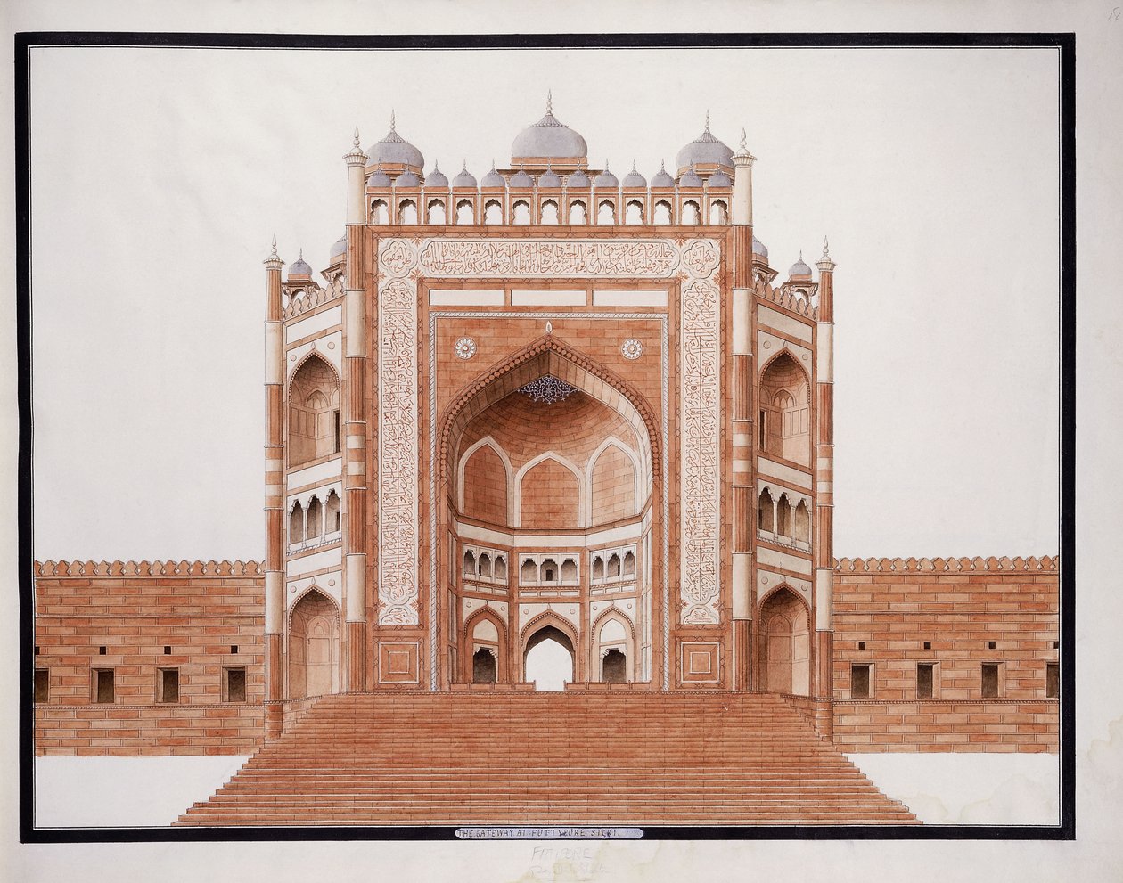 Porten ved Futtypore, Sicri, ca. 1815 af Agra School