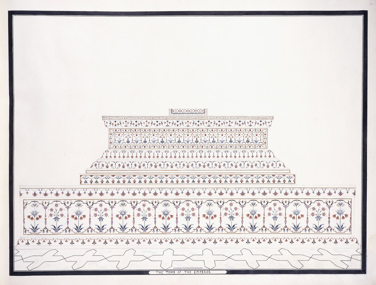 Kejserens grav, ca. 1815 af Agra School
