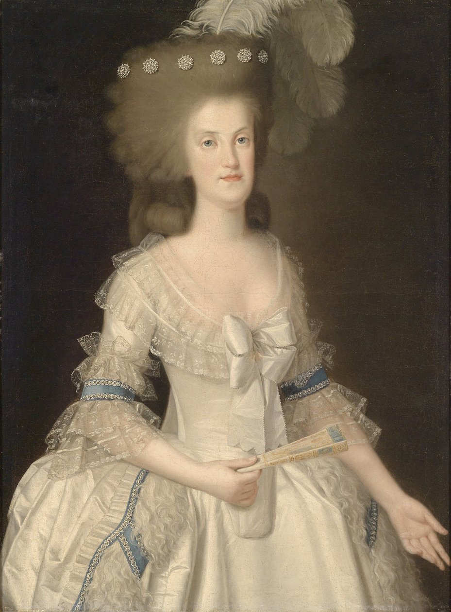 Portræt af dronning Maria Carolina af Napoli (1752-1814), født ærkehertuginde af Østrig af Agustín Esteve