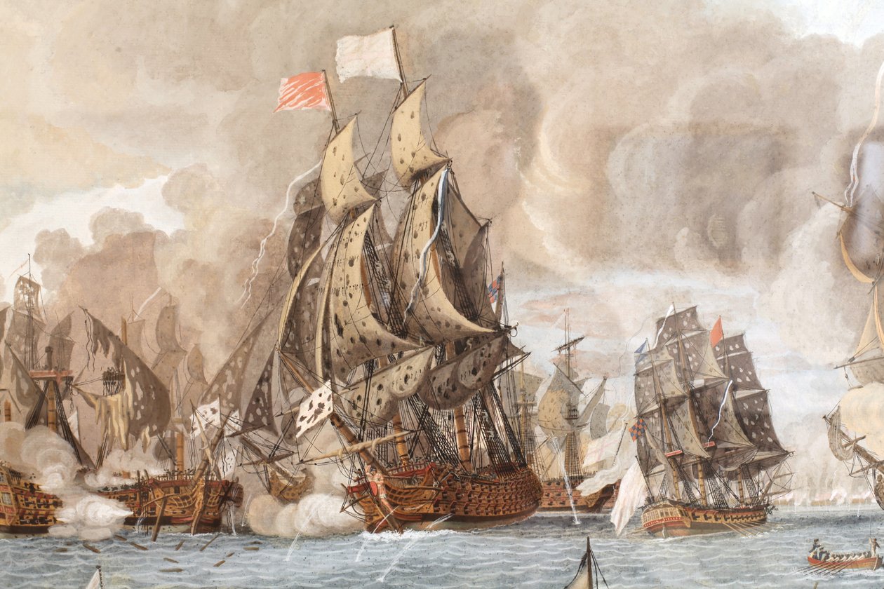 Søslag udkæmpet i 12. april 1782 nær Guadeloupe af Aimé Louis Dumoulin