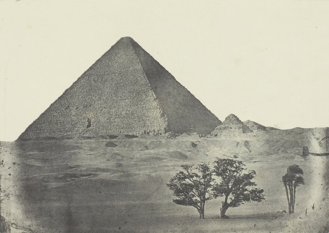 Pyramid of Cheops, Mellemøsten Egypten, 184951, trykt 1852. af Aimé Rochas
