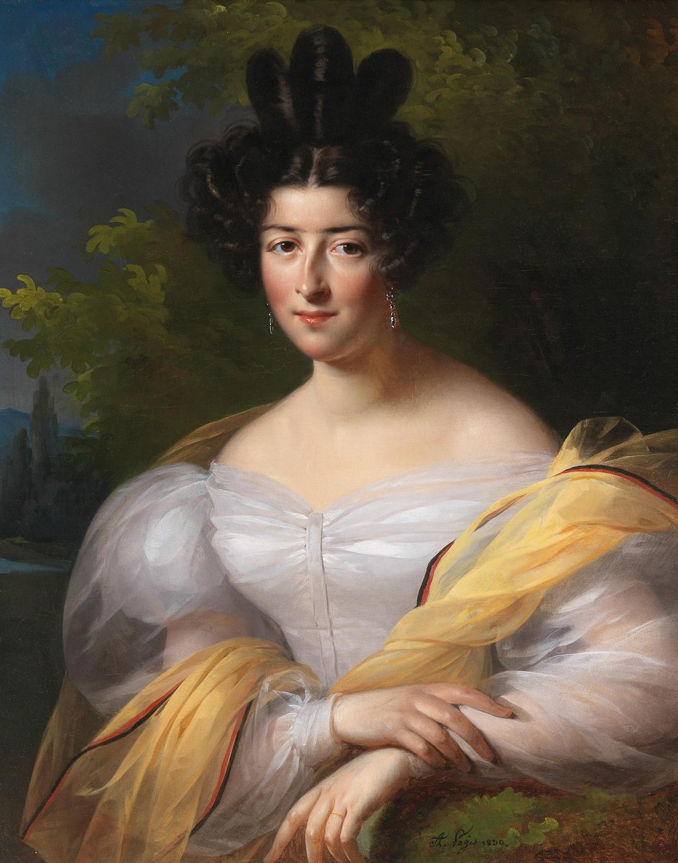 En dame i en hvid kjole af Aimée Brune Pagès