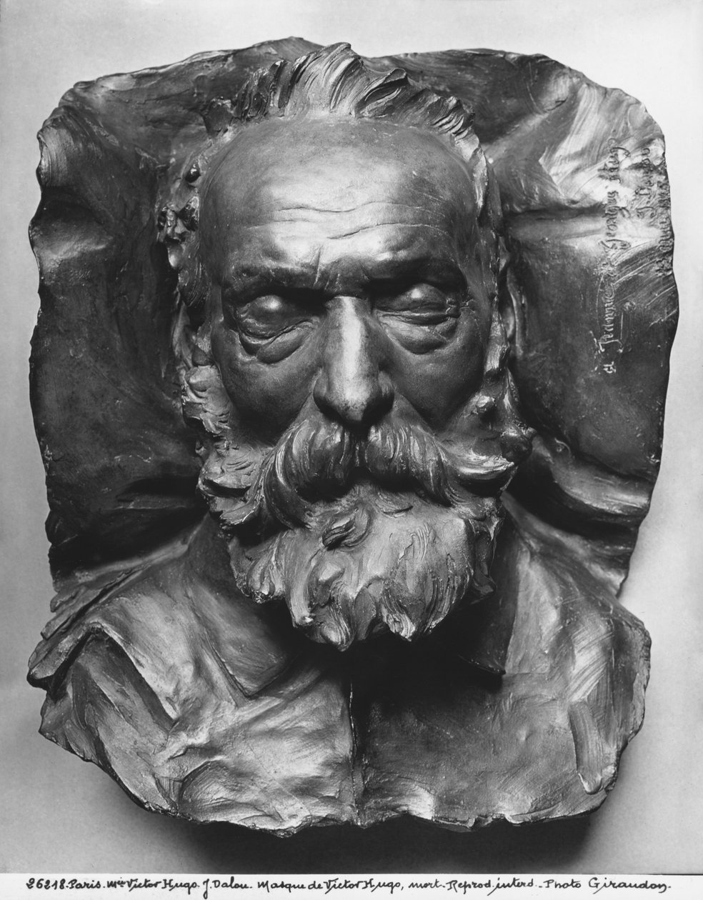 Victor Hugos dødsmaske, 1885 (bronze) af Aime Jules Dalou