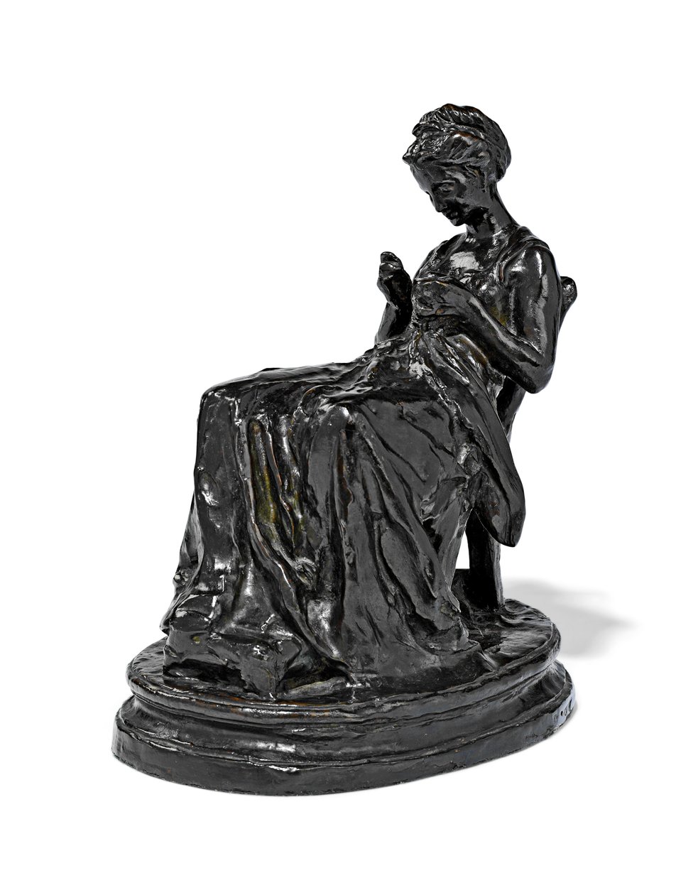 La Brodeuse, slutningen af det 19. - begyndelsen af det 20. århundrede (bronze) af Aime Jules Dalou