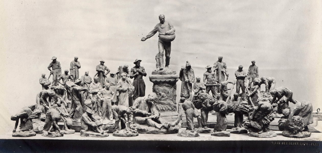 Monument til arbejderne (S/H foto af Aime Jules Dalou