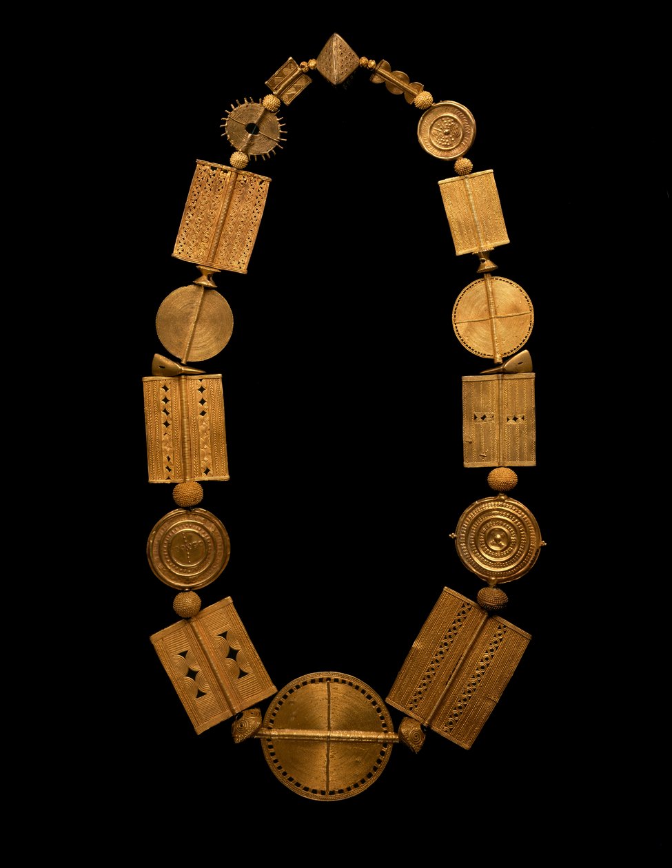 Halskæde, Ghana, ca. 1900 (guld) af Akan School