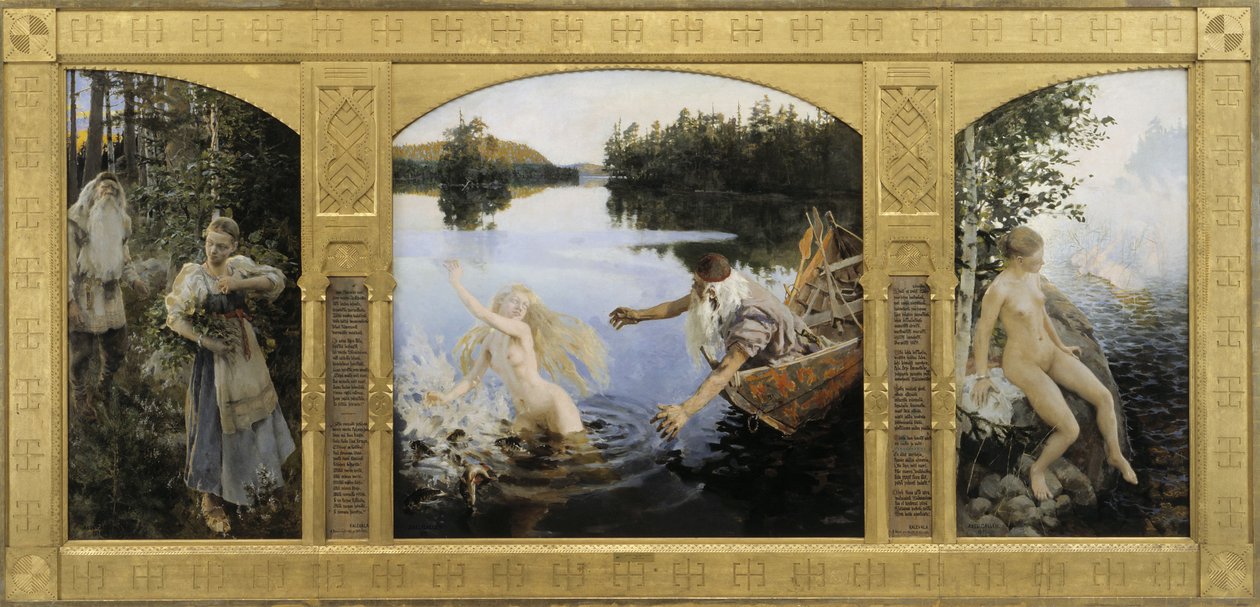 Aino Myth, TriptykonFinland: Aino-taru, triptyykkinSvenska: Ainomyten, triptych af Akseli Gallen Kallela