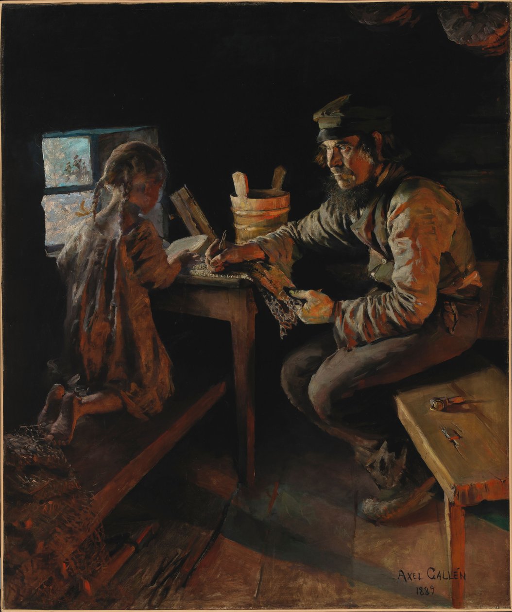 Første lektion af Akseli Gallen-Kallela