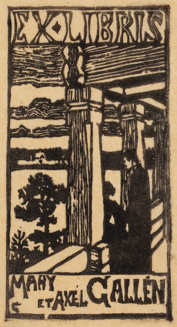 Mary og Axel Galléns exlibris af Akseli Gallen-Kallela