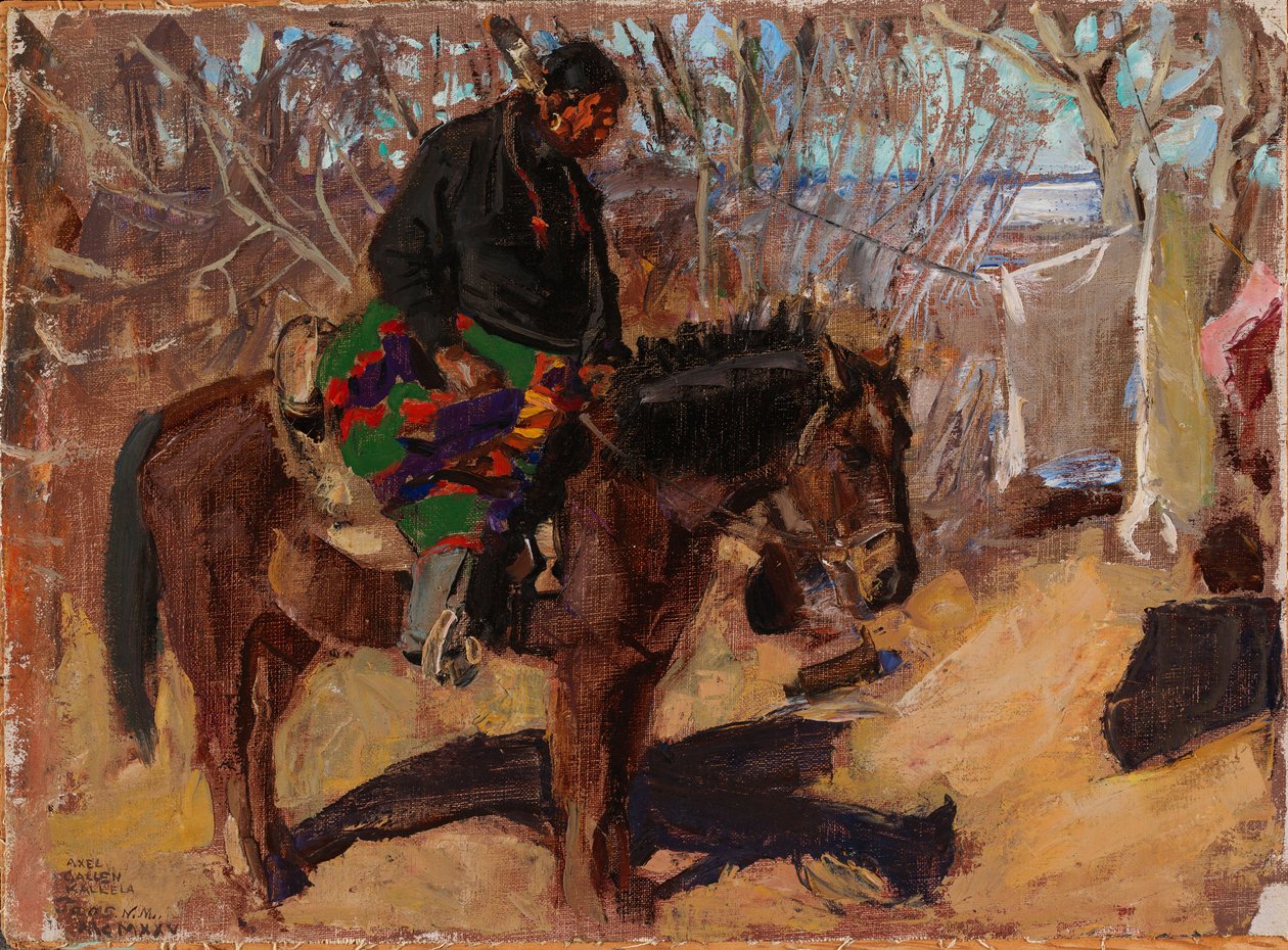 Amerikansk indian til hest af Akseli Gallen-Kallela