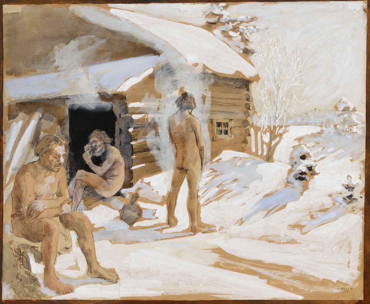 Uden for saunaen af Akseli Gallen-Kallela