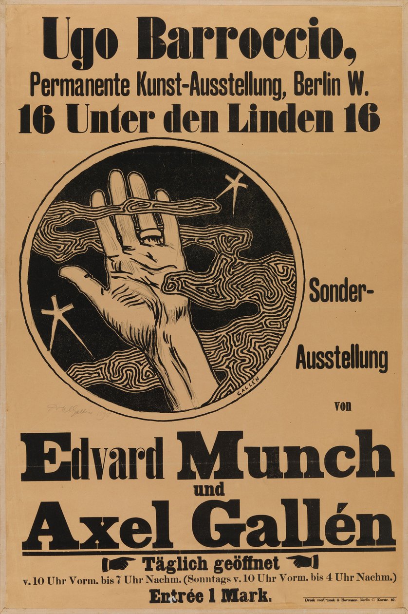 Plakat für Munch & Galléns Ausstellung af Akseli Gallen-Kallela