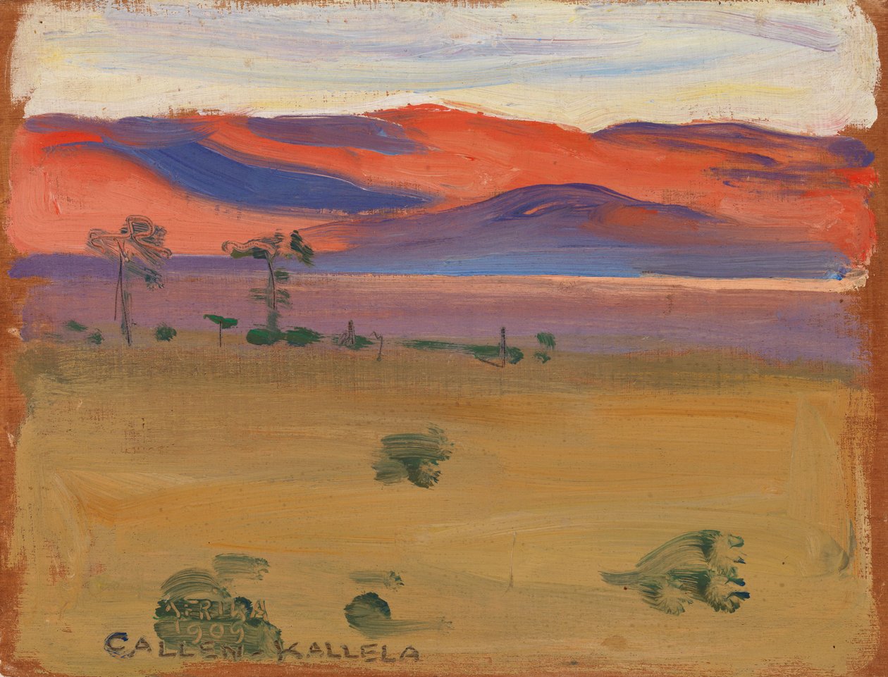 Solnedgang på savannen af Akseli Gallen-Kallela