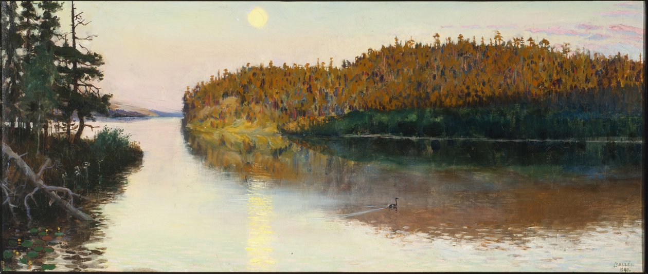 Landscape in Kuhmo, 1890.dani af Akseli Gallen Kallela