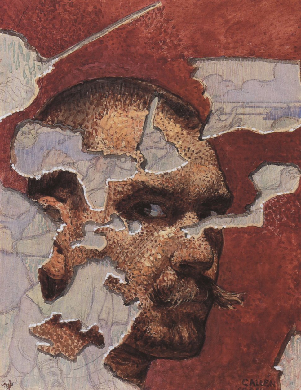 Selvportræt som fresco, 1894 af Akseli Gallen Kallela