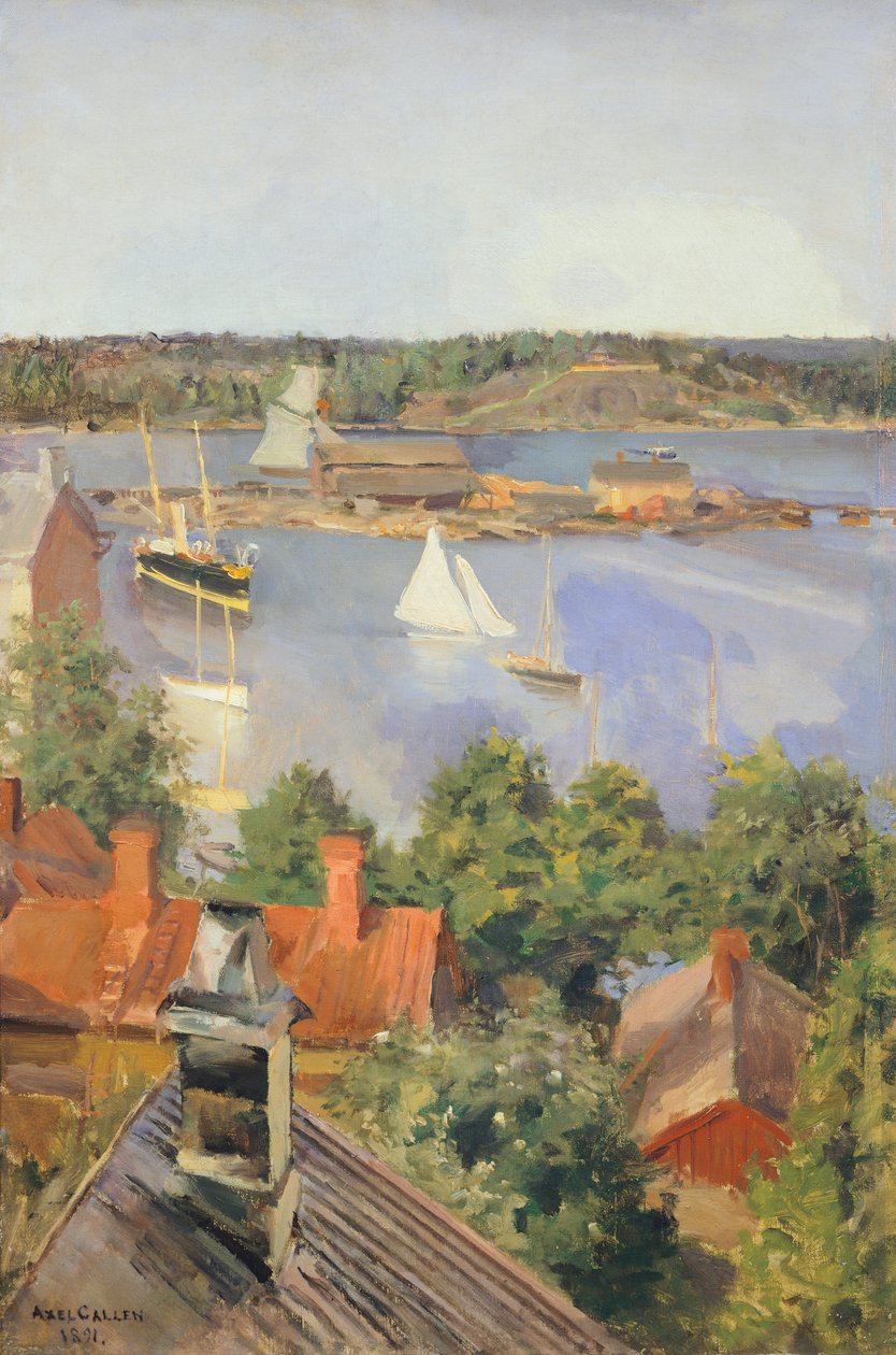 North Harbor, Helsinki af Akseli Gallen-Kallela, Finland 1800-tallet af Akseli Valdemar Gallen Kallela