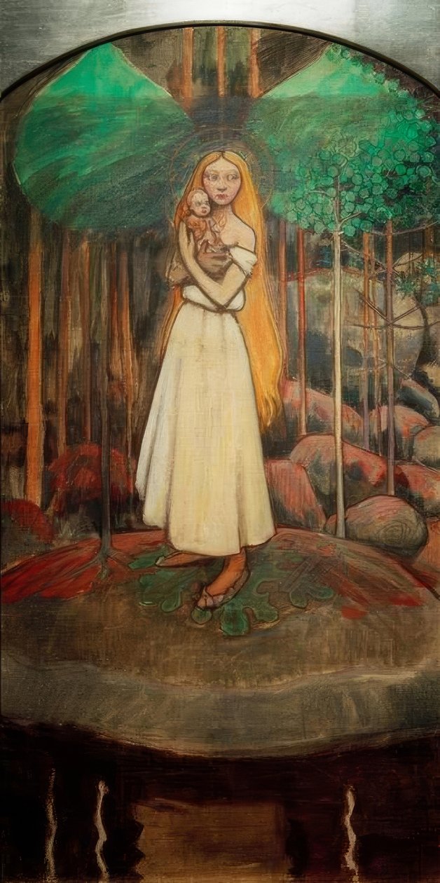 A.Gallen-Kallela, Marjatta u. Kristuskind af Akseli Valdemar Gallen Kallela