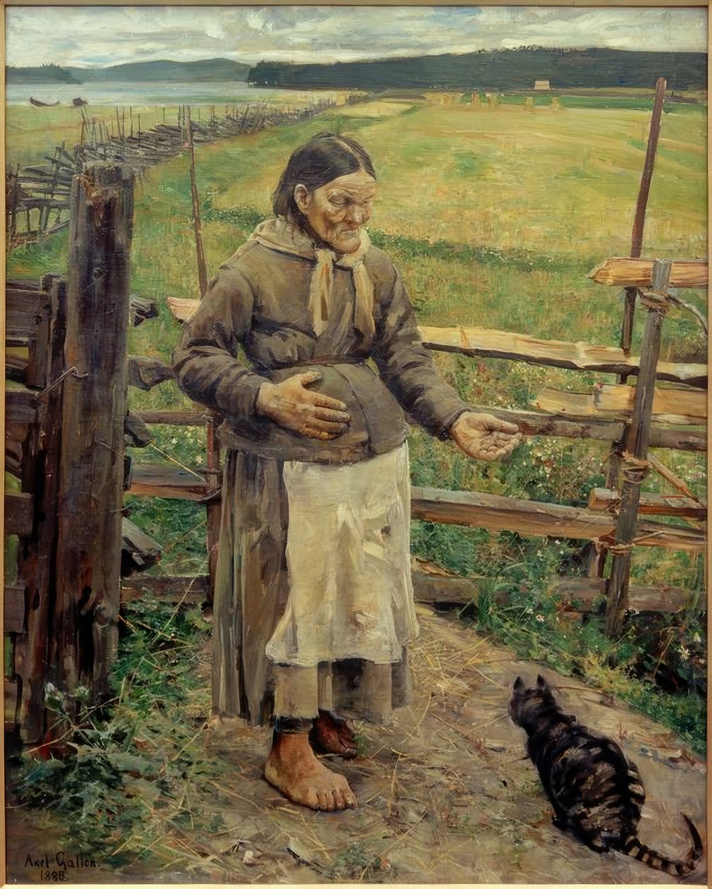 Gammel kvinde med kat af Akseli Valdemar Gallen Kallela