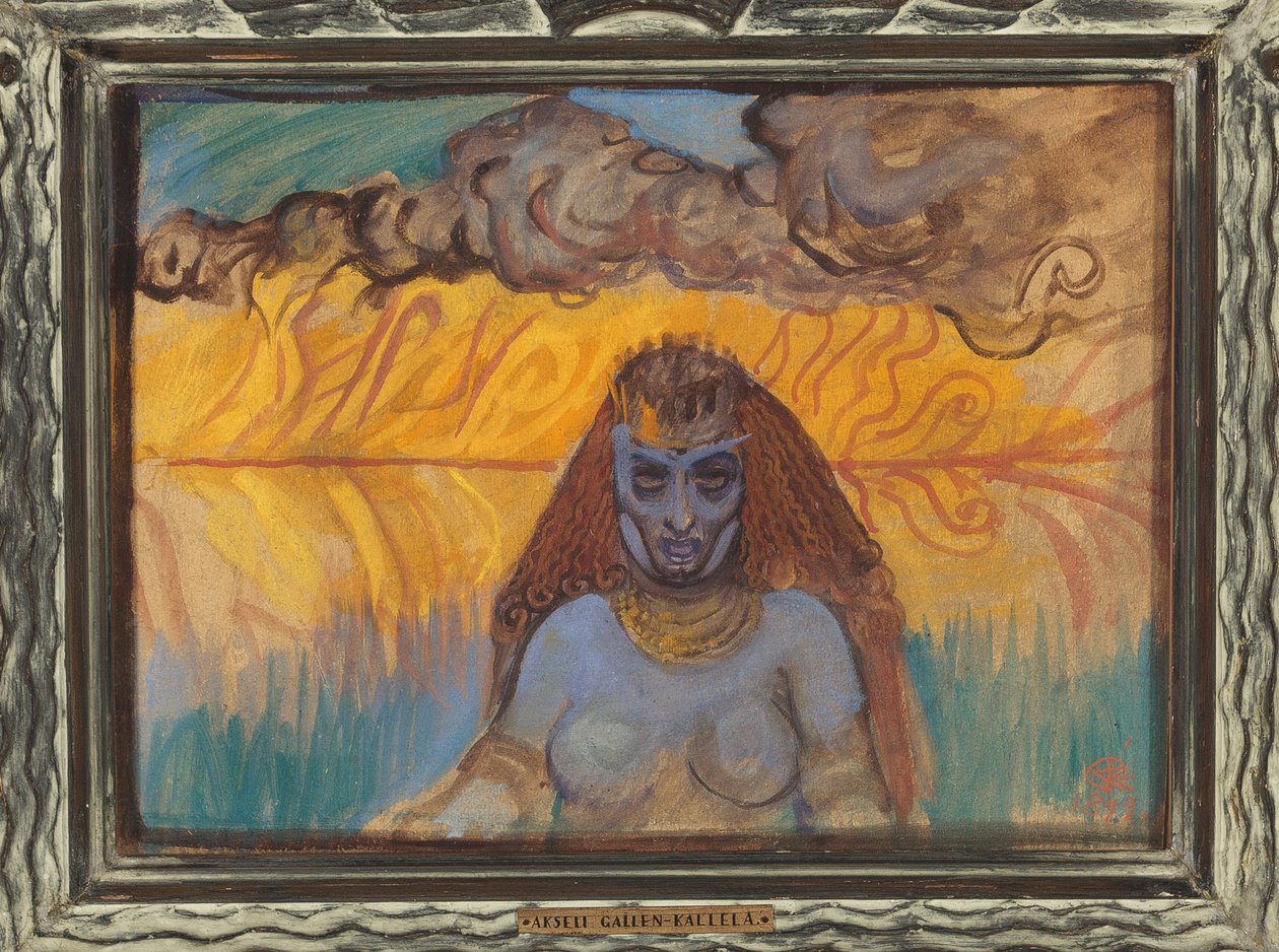 La femme babylonienne - Den babylonske kvinde - Akseli Gallen-Kallela (1865-1931). Gouache er pap af Akseli Valdemar Gallen Kallela