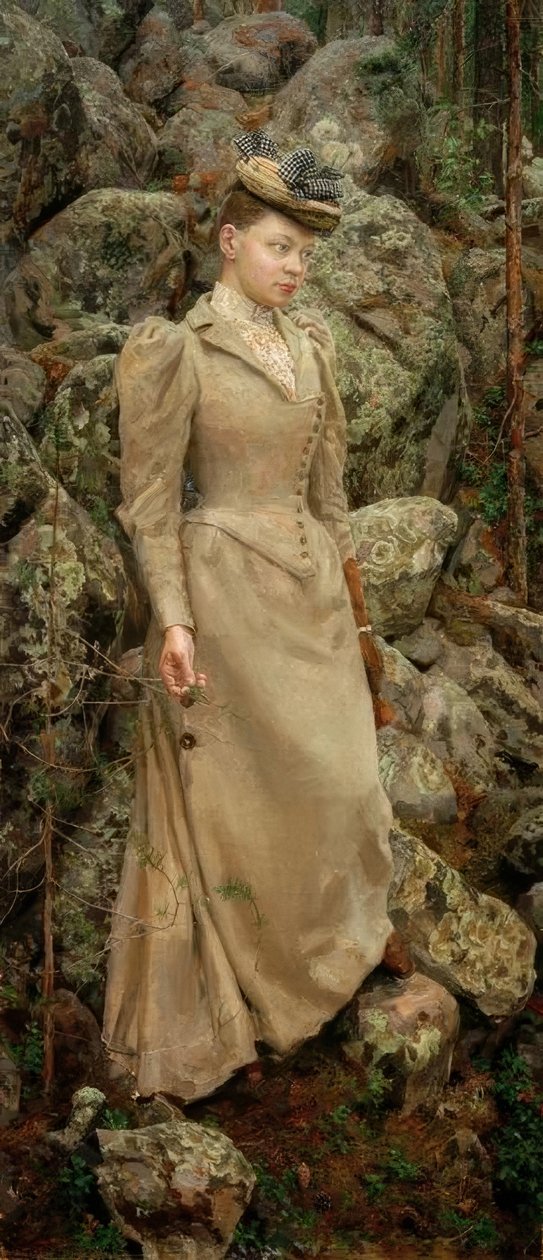 Marie Gallén i et stenet landskab af Akseli Valdemar Gallen Kallela