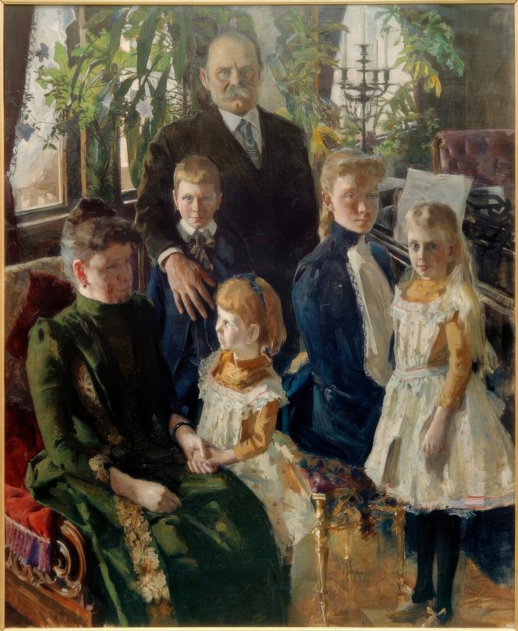 Portræt af industrimanden Antti Ahlströms familie af Akseli Valdemar Gallen Kallela