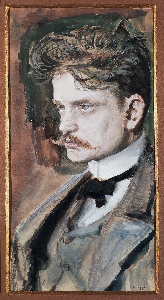 Portræt af Johan Christian Julius Sibelius, kendt som Jean Sibelius (Hameenlinna af Akseli Valdemar Gallen Kallela