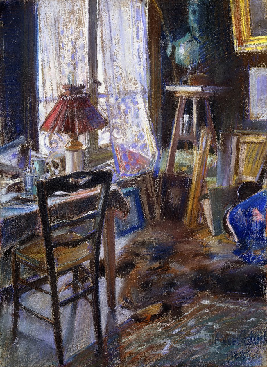 The Studio of Comte Deheaulme de Vallombreuse, 36 Rue Jouffroy, Paris af Akseli Valdemar Gallen Kallela