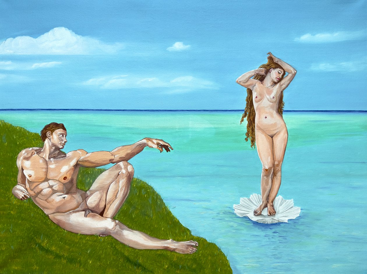 Adams drøm: Venus, 2023 (olie på lærred) af Akturk Yasemin