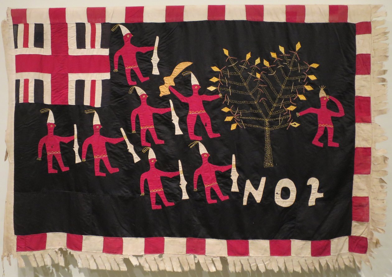 Asafo Flag, nr. 2 Virksomhed; skabt af Akwa Osei; Kormantine, Ghana, Fante mennesker af Akwa Osei