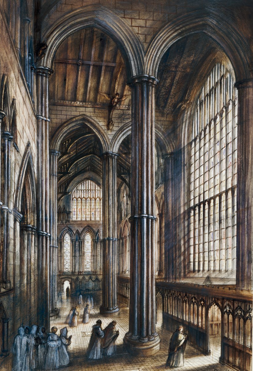 Fountains Abbey, c1100-tallet, c1960