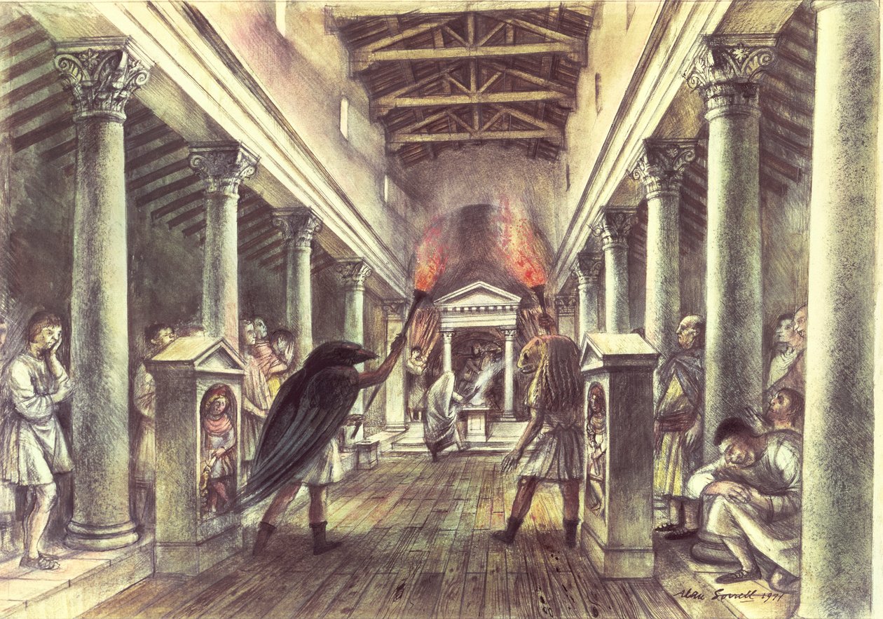 Det indre af Mithras-templet af Alan Ernest Sorrell