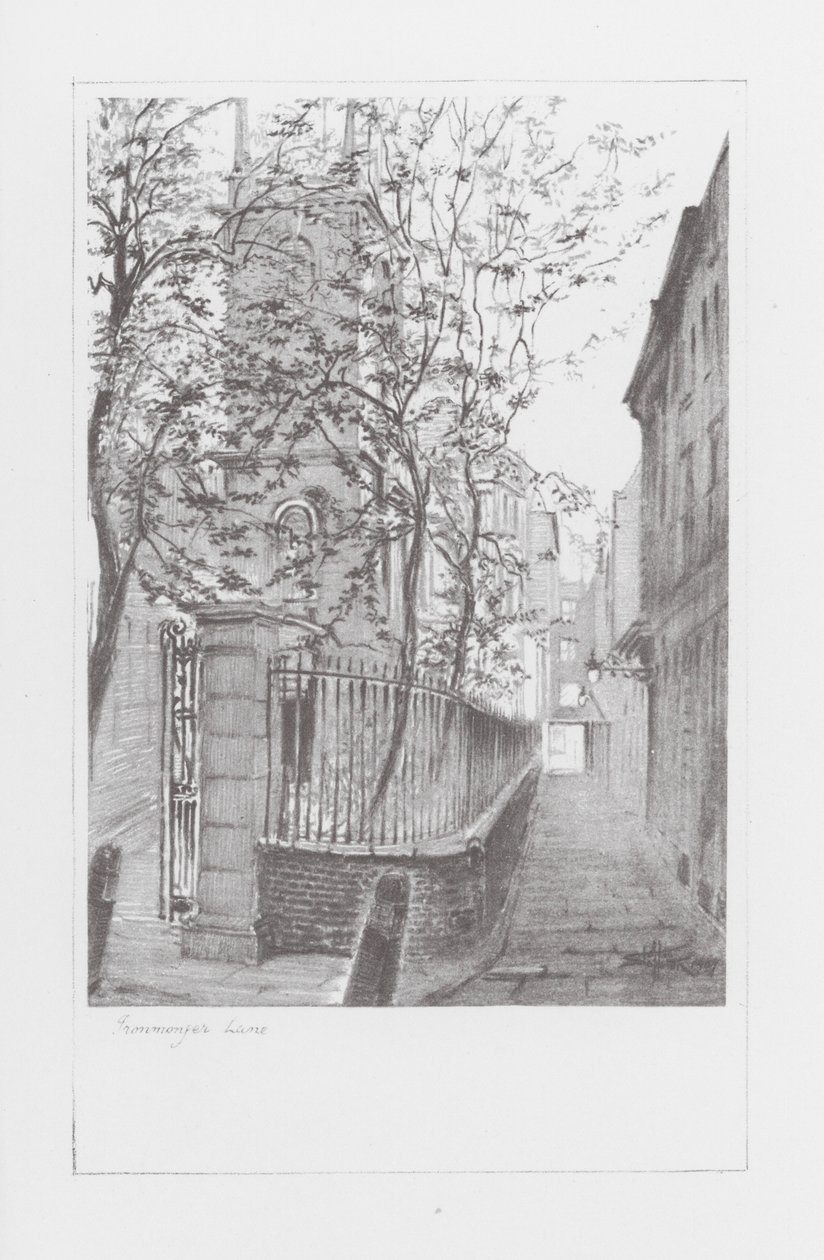 London Lanes: Ironmonger Lane (litografi) af Alan Stapleton