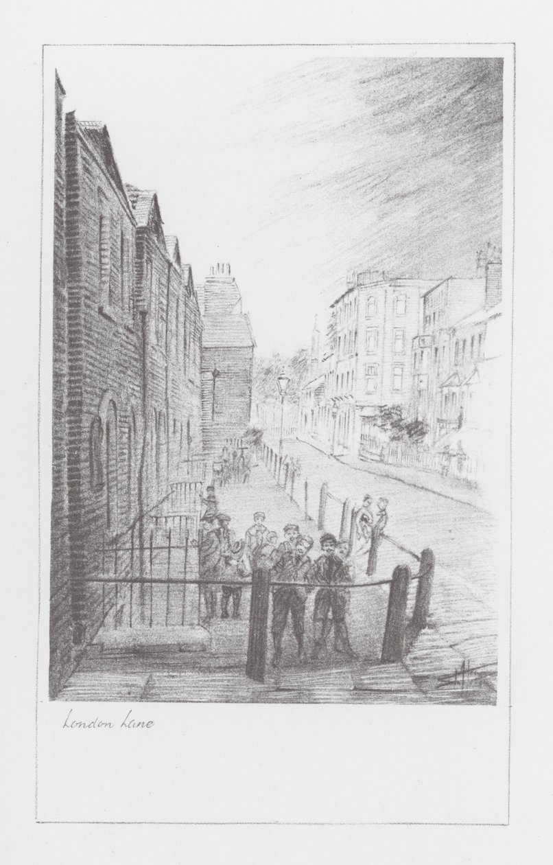 London Lanes: London Lane (litografi) af Alan Stapleton